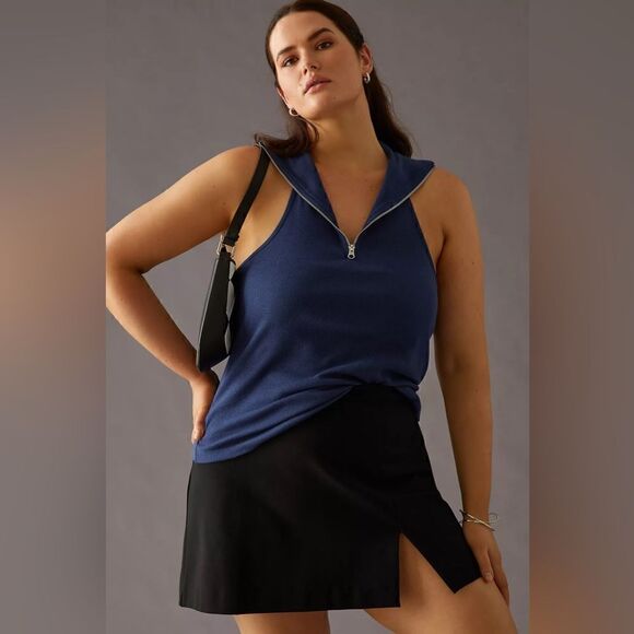 Anthropologie Maeve Quarter-Zip Halter Top - Picture 1 of 4
